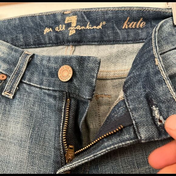 7 For All Mankind Kate dark blue straight leg jeans, great condition, size 26 - Picture 3 of 8